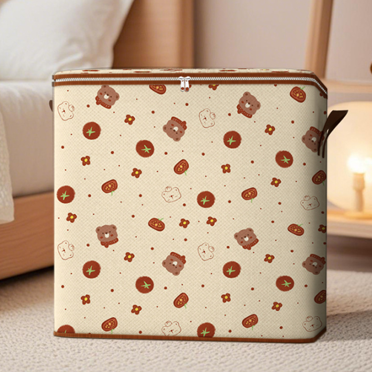 Large Capacity Clothes Storage Bag Bear Cartoon Waterproof Moving Packing Bag Home Use Blanket Organizer Moisture Proof S