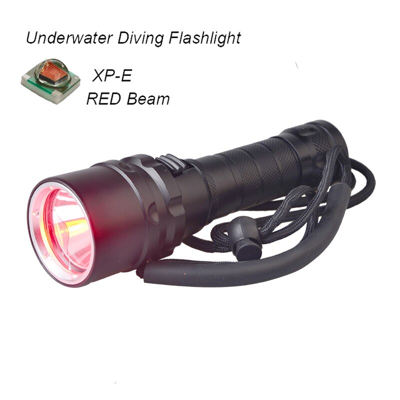 TMWT portátil 10 W CREE XML T6 linterna de buceo LED rojo UV amarillo luz Flash 80 M lámpara subacuática para Diver: 3W XPE RED