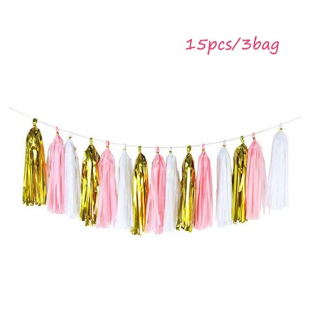 20 st silkespapper tofs krans rosa blå banderoll papper gör det själv fest krans för födelsedag baby shower bröllopsfest dekorationer: Mintgrön