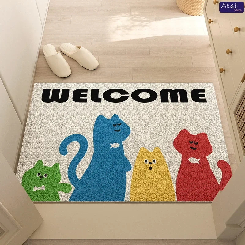 InjCircle-Polymère d'entrée de sol en PVC de dessin animé, Polymères de bienvenue extérieurs, Non ald, Tapis de décoration pour la maison, ,