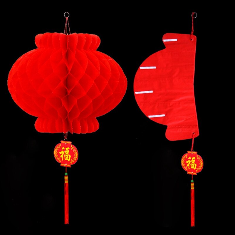 Traditional Chinese Red Plastic Lantern For Chinese Year Decoration Hang Waterproof Festival Home Ornaments Lanterns