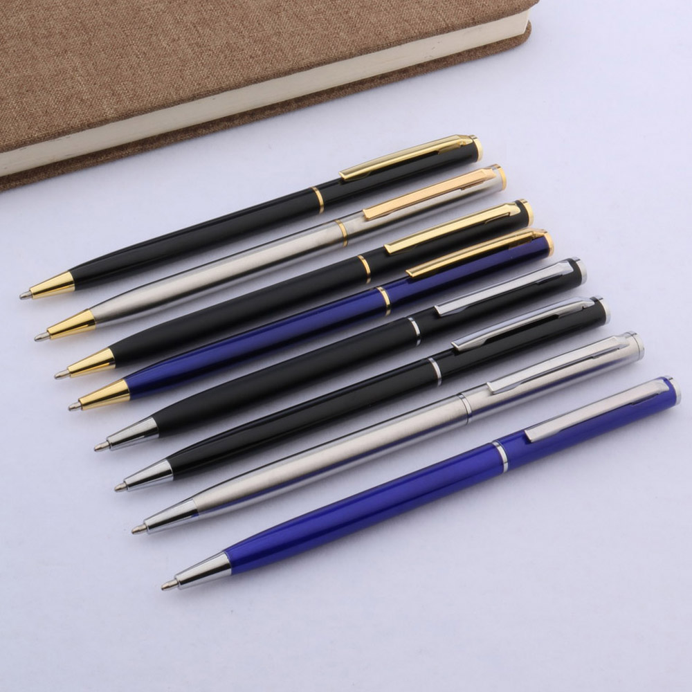 1pc Stainless steel student pen office piece classical Ballpoint Pen