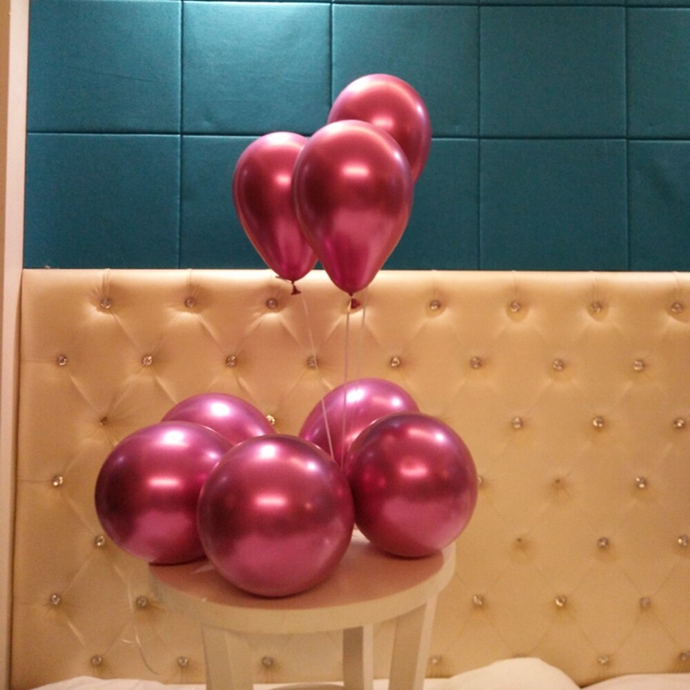 12 '' krom metalliske runde latex balloner guld sølv lyserøde helium balloner til bryllup hotel fødselsdagsfest dekoration 10 stk: Rød 10 stk