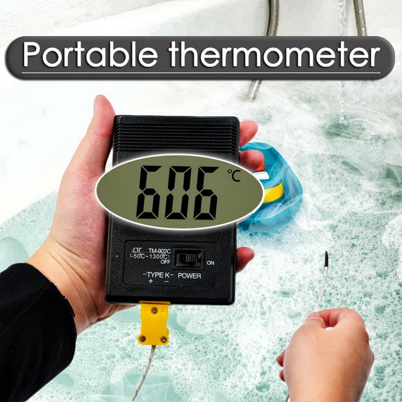 Termómetro Digital 902C Tm902c + Sonda de termopar + sonda de aguja para termopar 0-1300 grados