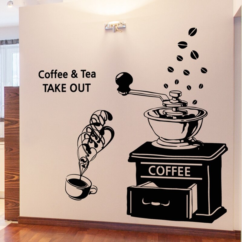 Coffee Shop Sticker Glass Decal Cafe Poster Vinyl Art Wall Decor Mural Break Milk Tea 1001