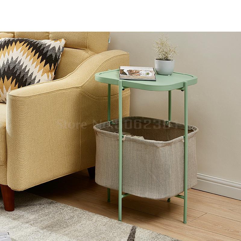 Thuis side woonkamer kleine salontafel eenvoudige mini vierkante sofa hoek opslag kleine tafel