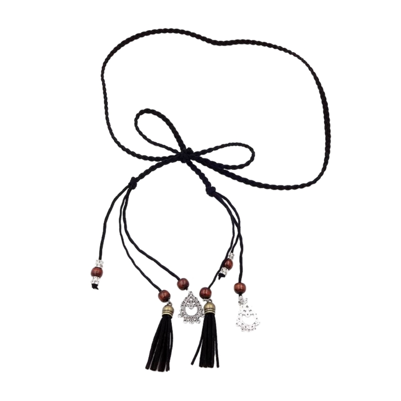 Cuerda de cintura Mujer Nudo Cintura Cuerda Trenzada Cinturón Accesorio para camisa de vestir: Negro