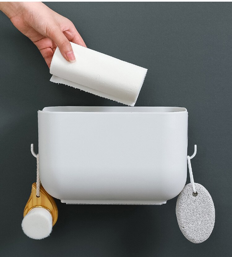 Toilet Paper Roll Holder Wall Mount Facial Tissue Storage Box,Self-Adhesive Toilet Paper Holder Bathroom Paper Holder
