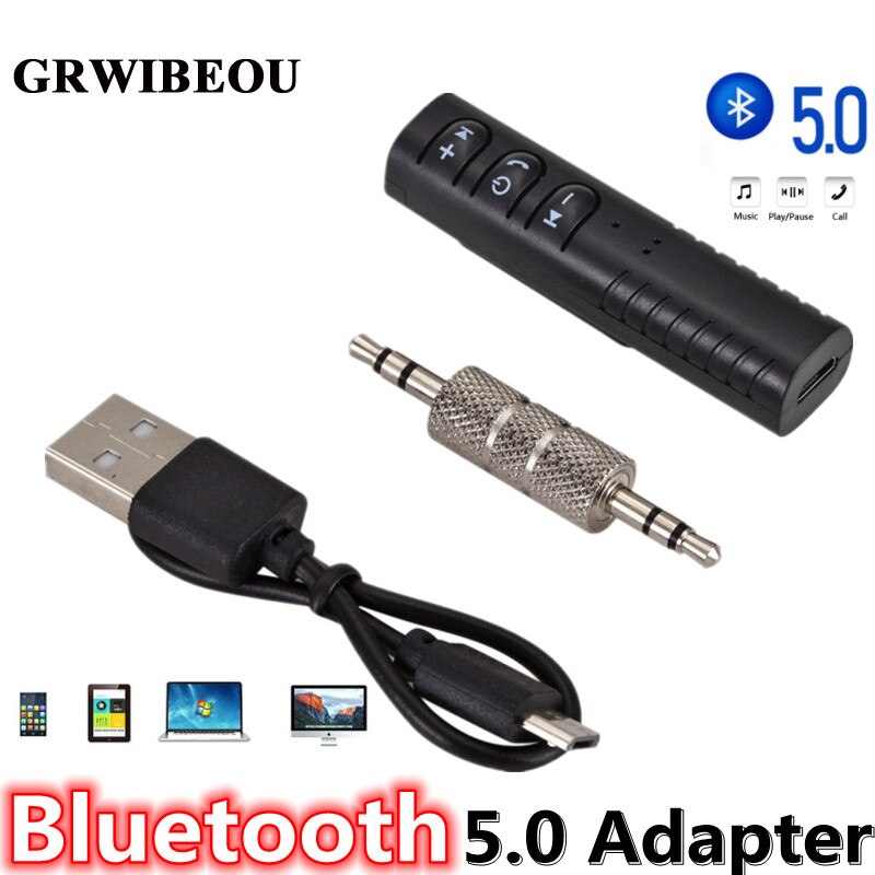 Draadloze Bluetooth 5.0 Ontvanger Zender Adapter 3.5Mm Jack Stereo Voor Auto Muziek Audio Aux A2dp Hoofdtelefoon Ontvanger Handsfree