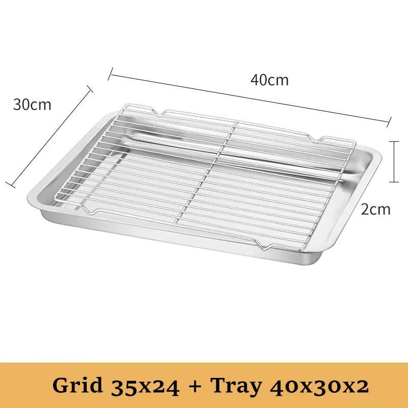 Placas de almacenamiento rectangulares, utensilios para hornear de acero inoxidable con rejilla de refrigeración, bandeja para hornear para horno de cocina, bandeja con filtro de aceite, bandejas para servicio de alimentos: Rojo