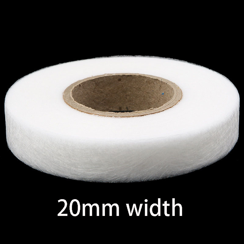 Dubbele Geconfronteerd Lijm Stof Tape Wit Zwart Patchwork Interlinings Ijzer Op Melt Omentum Diy Kleding Naaien Accessoires: 20mm white