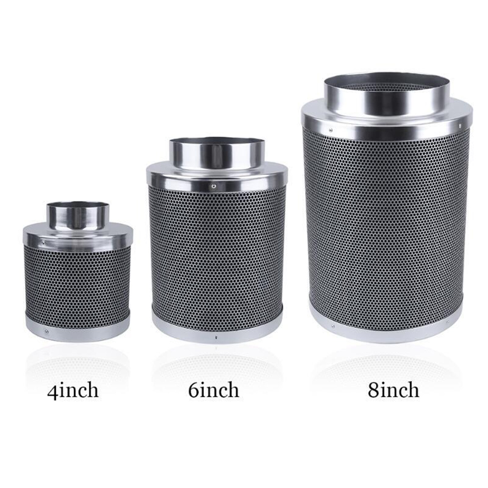 Filtro de carbón activado para ventilador en línea, Control de olores, carbón activado de 38mm de espesor, prefiltro de carbón, de acero inoxidable, 4/6/8 pulgadas
