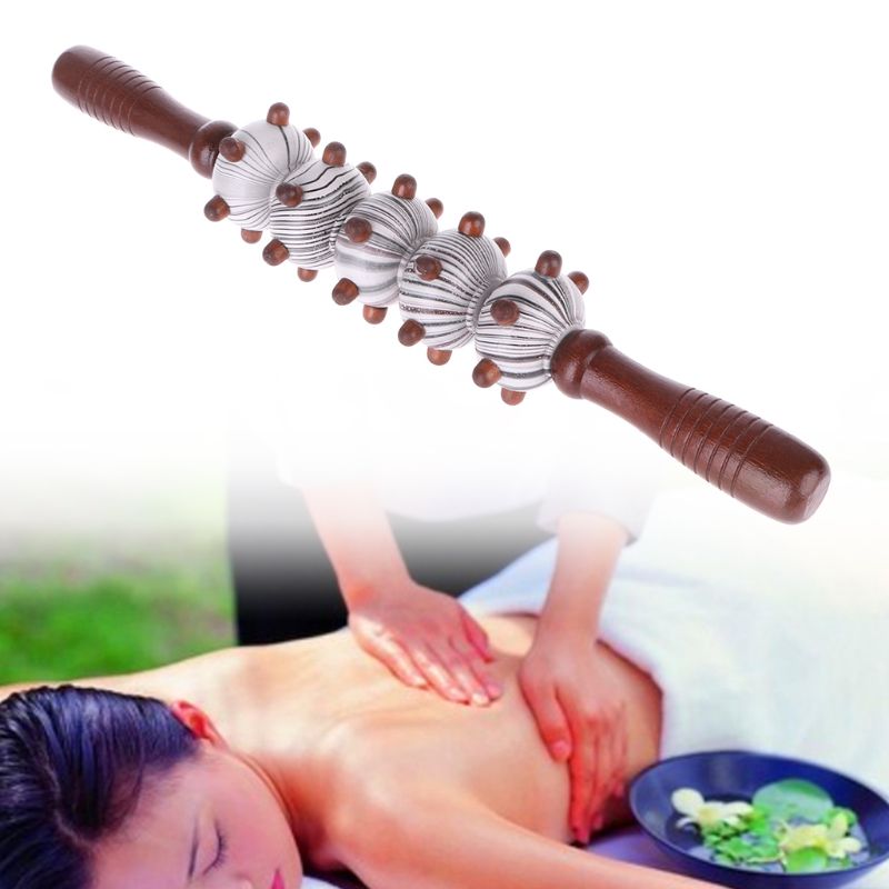 1 stk træ massagepind rulle massageværktøj zoneterapi håndfodterapi fuld  u2jd