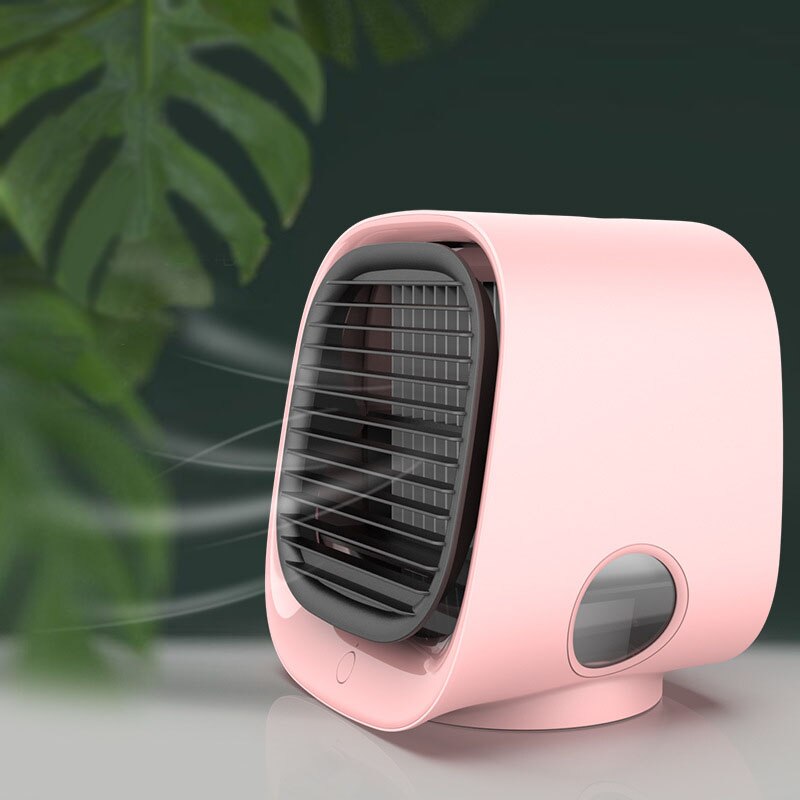 Mini ar condicionado portátil, ventilador refrigerador de ar usb desktop umidificador purificador verão ar ventilador resfriador com tanque de água para casa escritório: PInk
