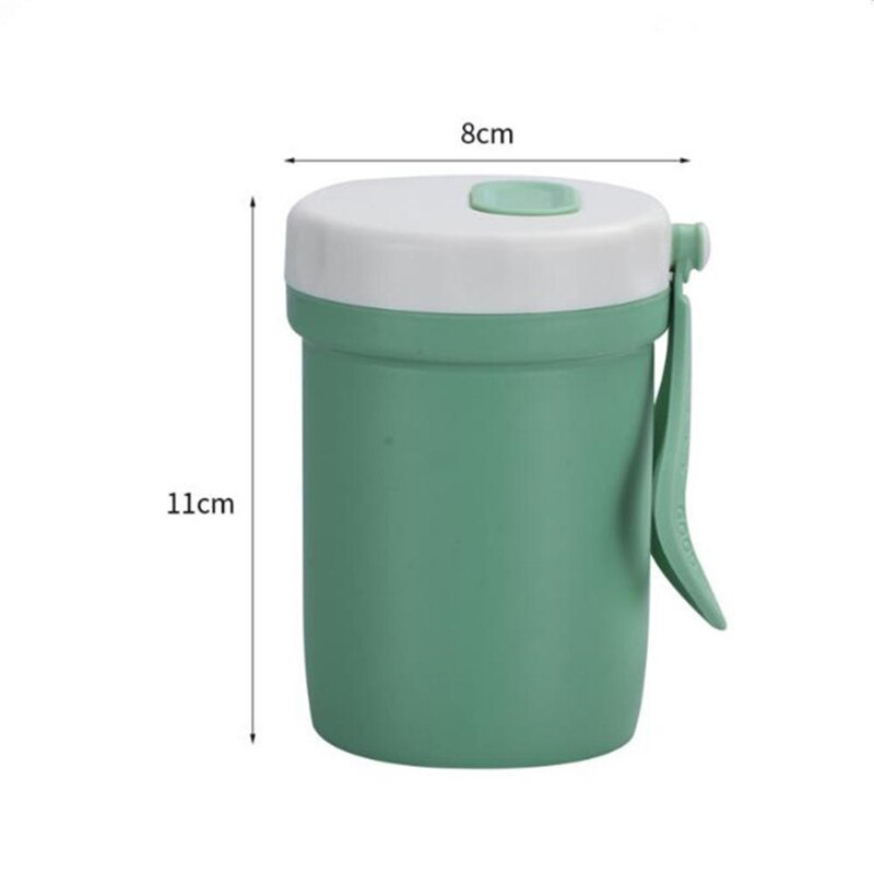 Plastic Anti-Brandwonden Water Cup Magnetron Afsluitbare Soep Cup Eenvoudige Ontbijt Cup Food Grade Drinken Ware: Matcha green