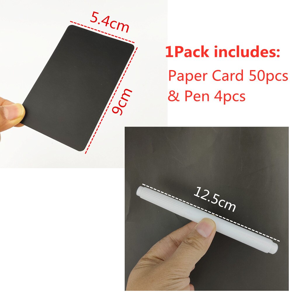 Wooden Photo Name Card Display Stands Holder POP Memo Sign Paper Price Label Advertising Signage Engrave LOGO 1Pack: pen 4pcs card 50pcs