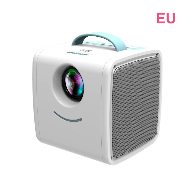 Q2 LCD Mini Portable Projector One Hand Gripped Support 1080P Full HD HDMI USB VGA Porket Projector for Children Study: Blue EU Plug