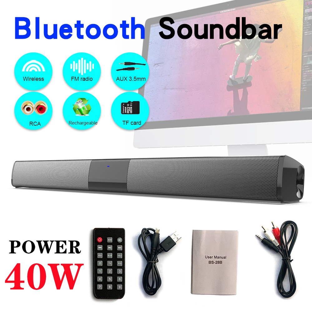 Home Theater Sound Bar Tv Echo Muur Draadloze Bluetooth Speaker Subwoofer Voor Computer Muziek System Center Geluid Kolom Boombox