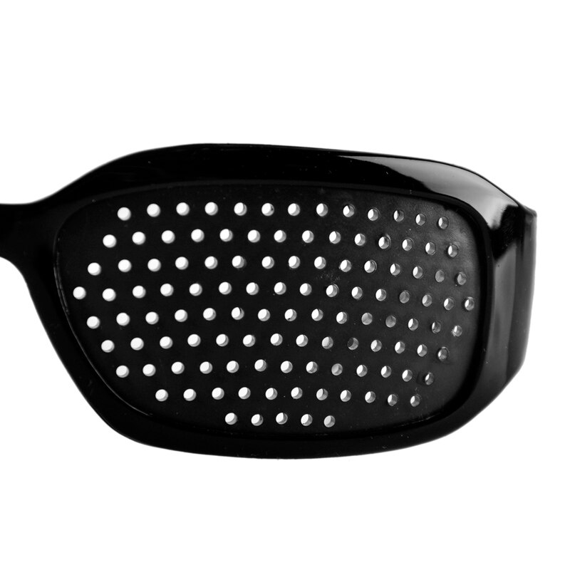 10 stuks zwarte unisex oogzorgbril met gaatjesbril, gaatjesbril, oogoefening, gezichtsvermogen verbeteren, plastic, natuurlijke genezing, goedkoop