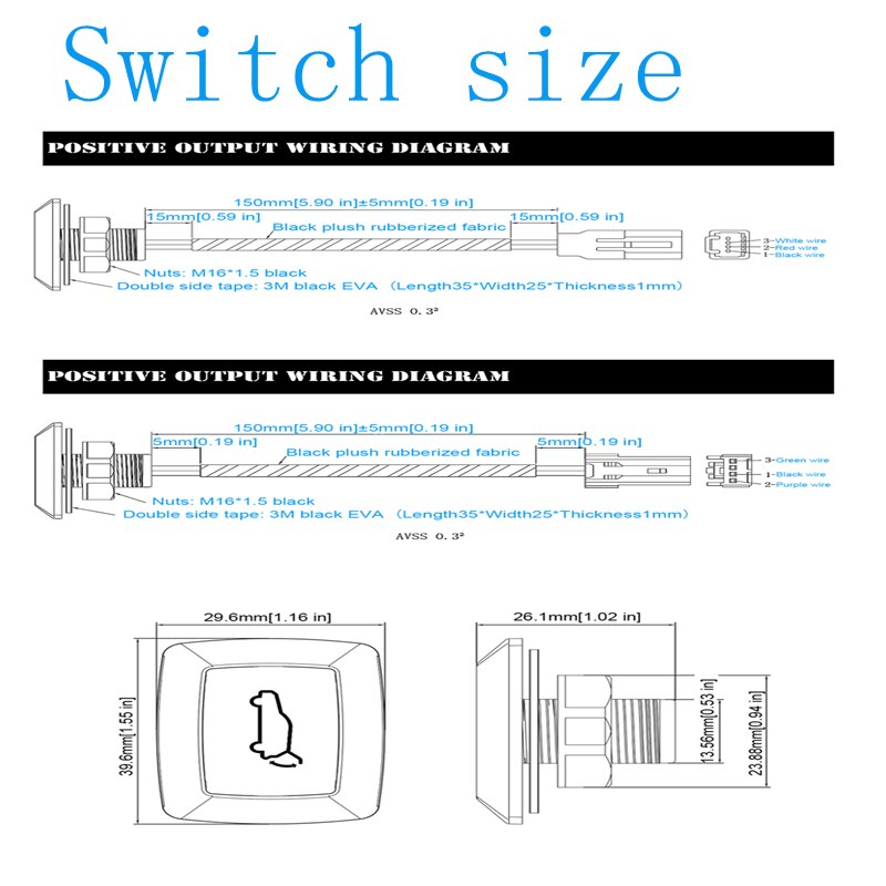 Lmodri 12v universal bil elektrisk bagklap kontakt bil led bagagerumslås udløser kontakt