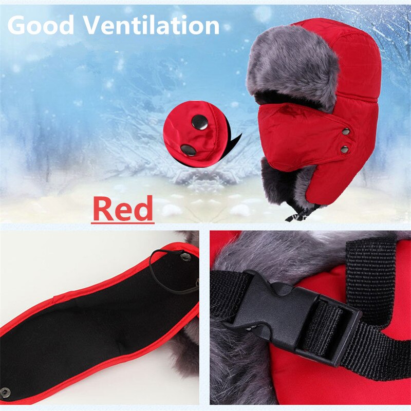 Cappelli Invernali E con Pelliccia Colbacco Russo Cappello di Pelliccia di Inverno di modo Caldo Ispessito Paraorecchie cap per Gli Uomini E le donne Maschera passamontagna