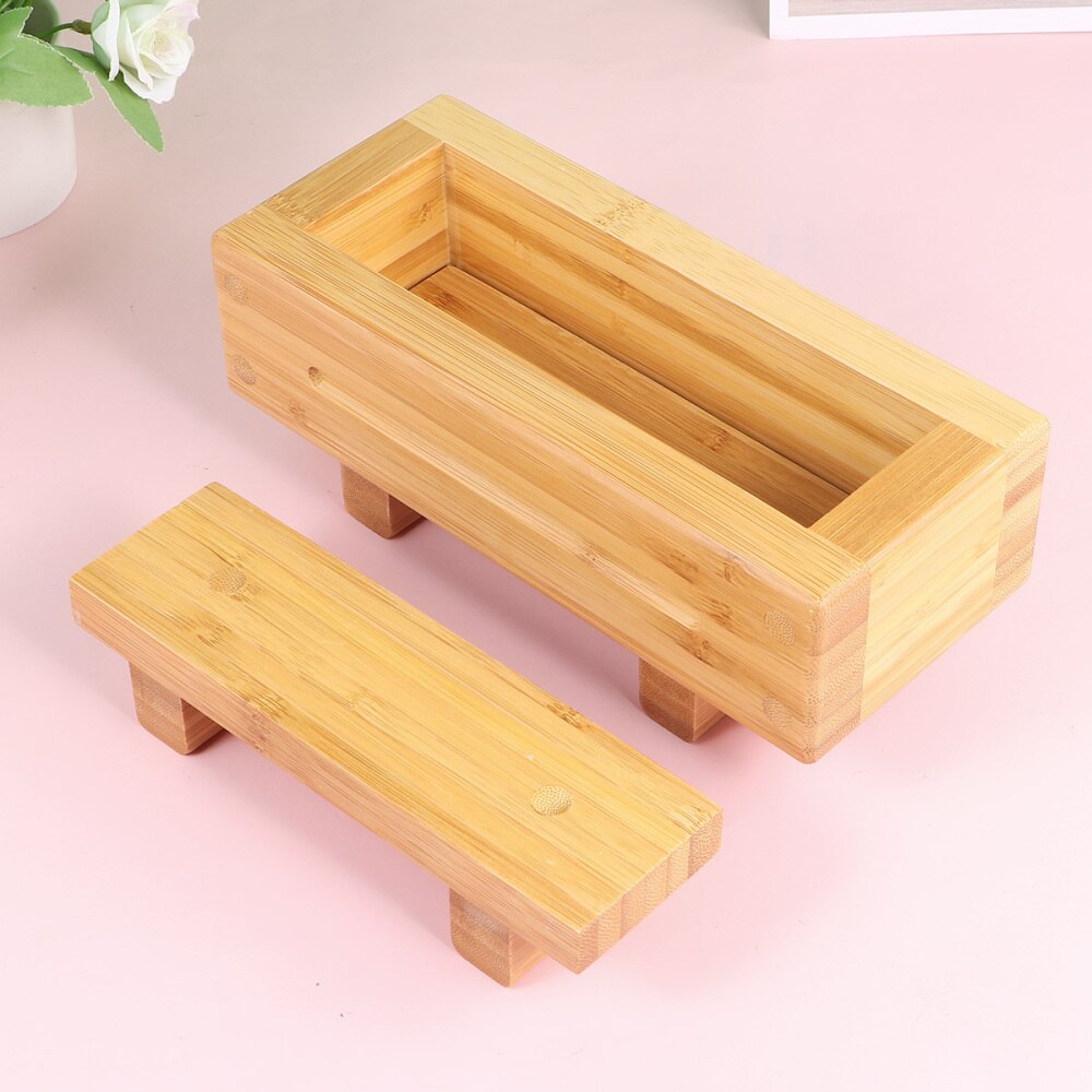 Bamboo Wooden Rectangular Sushi Press Mold Box Sushi Making Kit DIY Sushi Rice Roller Molds Sushi Kitchen Making Tools