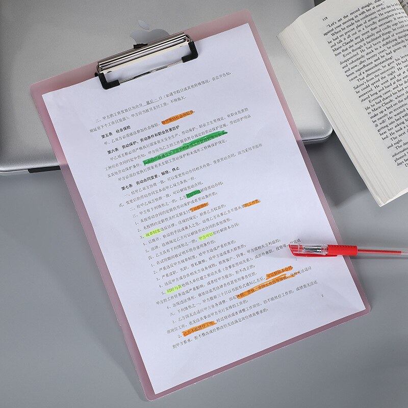 Folder Board A4 Paper Clip Storage Writing Board Student Note Writing School Office Stationery Signature Pad