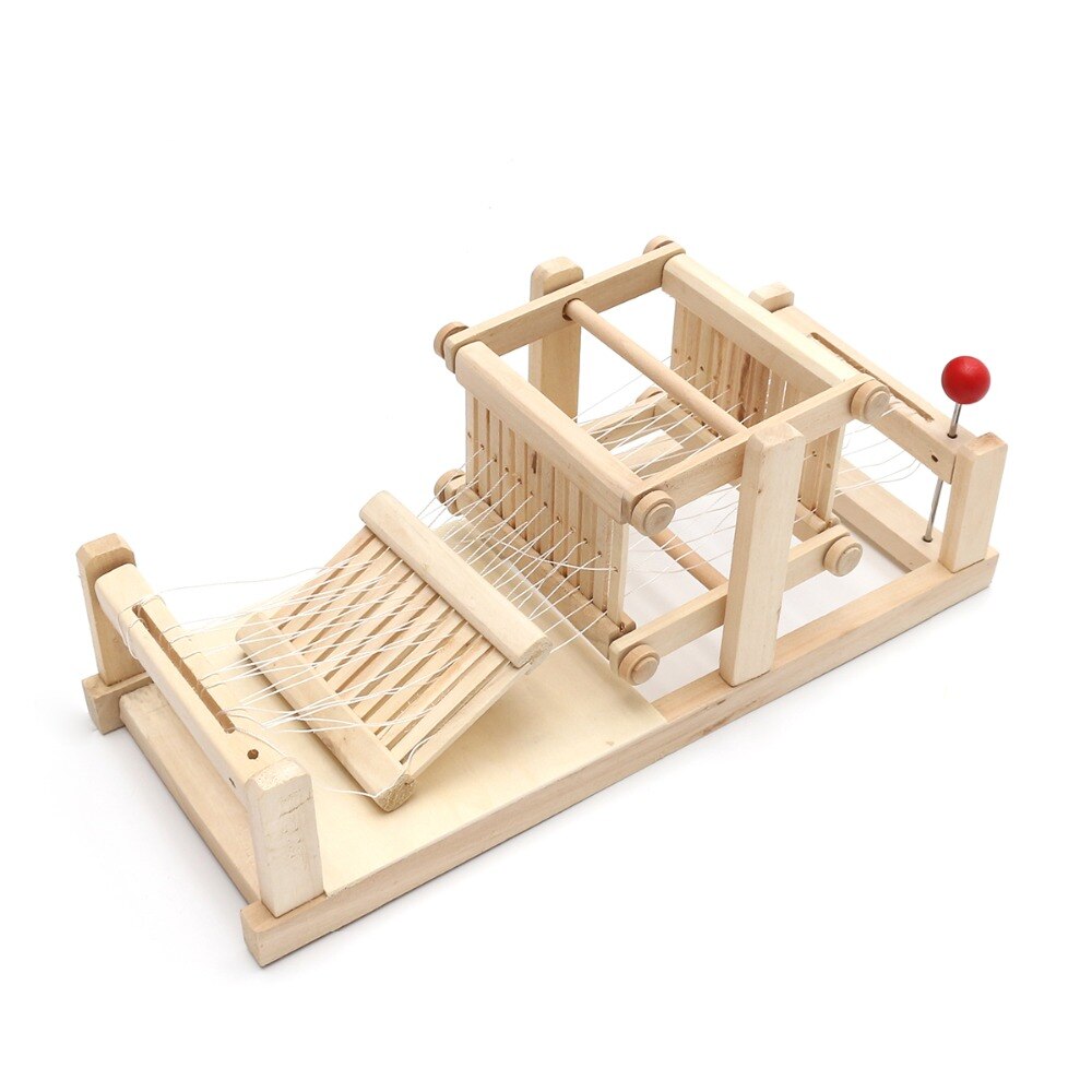 Speelgoed voor fantasiespel, houten chinese traditionele houten tafel, weefgetouw, model, doe-het-zelf, handgemaakt speelgoed voor kinderen en volwassenen