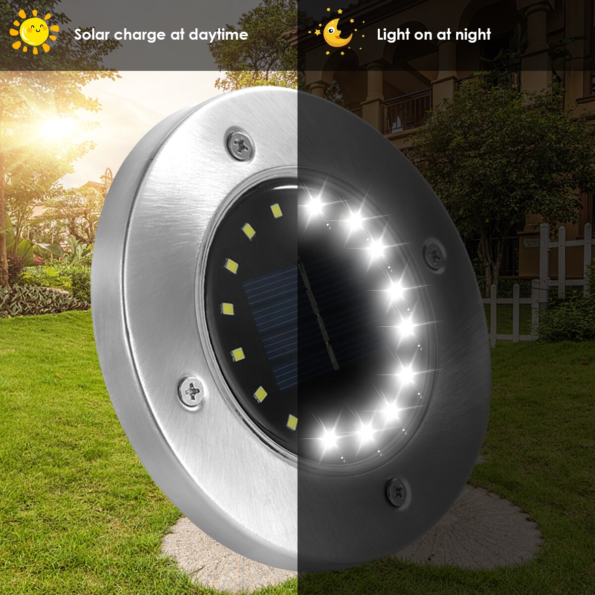 Solar Power Boden Licht 16LED Solar Disk Lampe Wasserdichte Terrasse Garten Landschaft Licht für Gehweg Hof Rasen