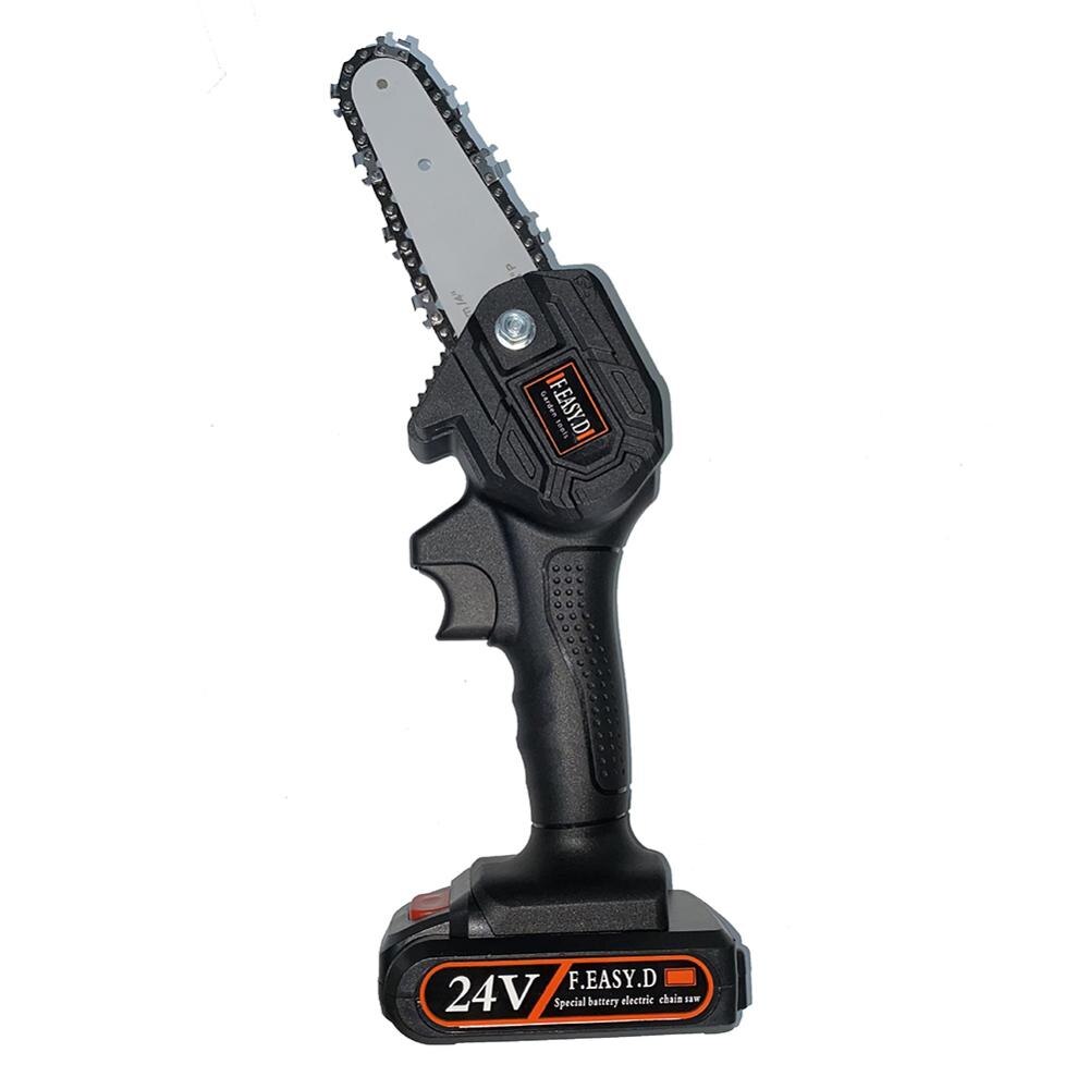 24V Mini Electric Chainsaw Portable 4 Inch Pruning Saw Rechargeable Cordless Electric Pruner Branch Pruner Wood Cutter: Default Title