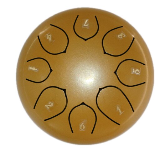 8 Inch Steel Tongue Drum 8 Tune Hand Pan Drum Tank Drum With Drumsticks Carrying Bag Percussion Instruments Accessories: Gold