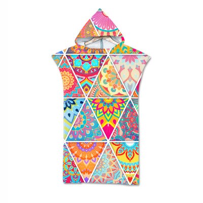 Toalla de playa con capucha de microfibra para adultos, Poncho de secado rápido con Mandala para piscina, Surf, toallas de baño, traje de baño cambiante, bata y capa: G Towel Poncho