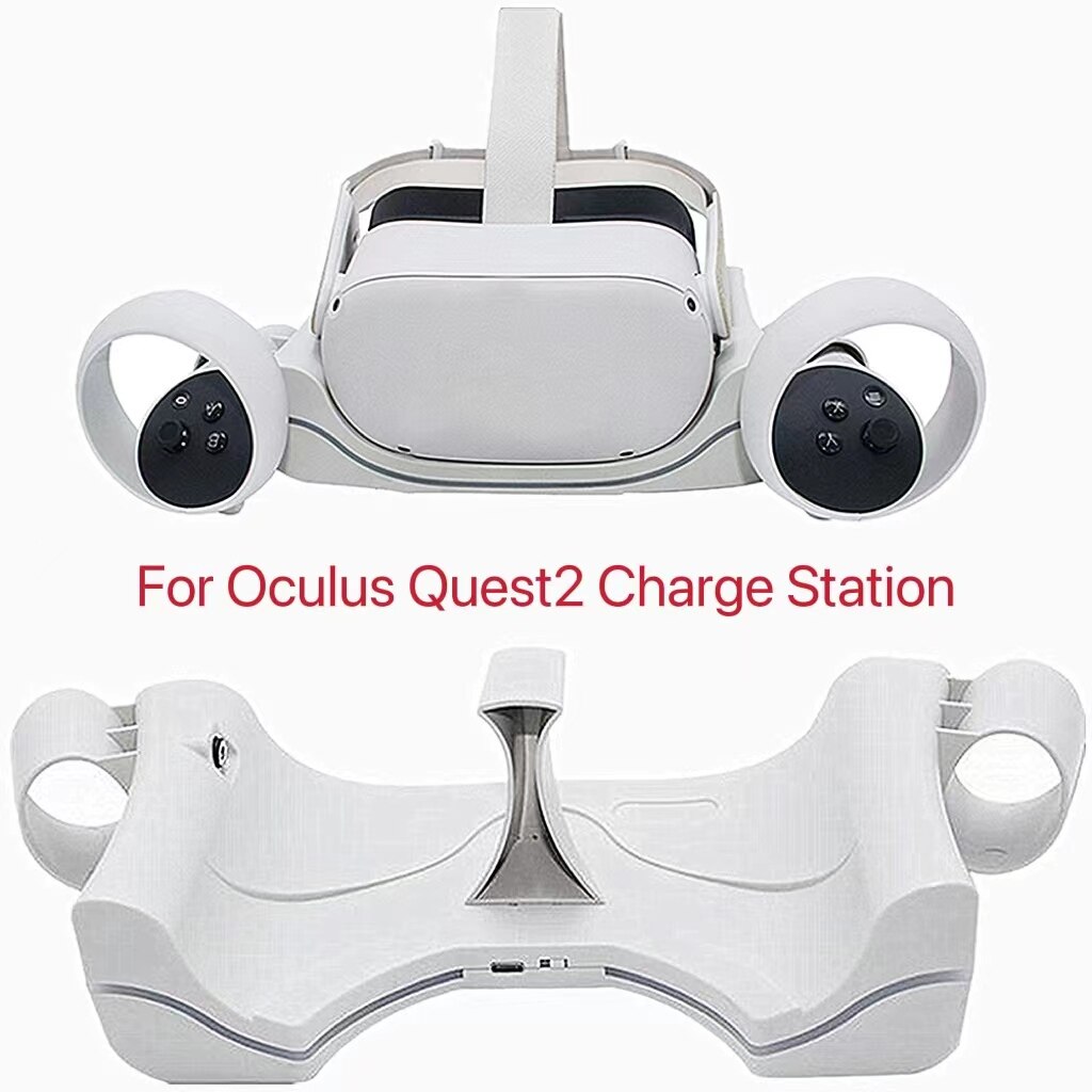 For Oculus Quest 2 VR Headset Charger Storage Base High-speed Charging Station With Stand LED Indicator Light Wall / Desk Mode