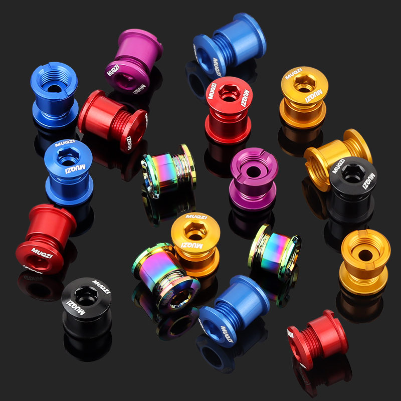 MUQZI 4/5PCS Kettingblad Bouten Enkele Dubbele Kettingblad Schroeven Mountain Road MTB Crank Bouten 6.5/8.5mm