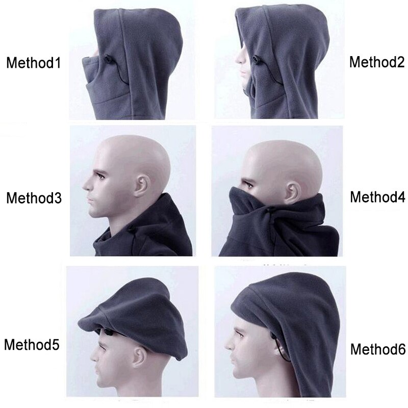 Pasamontañas térmico de lana para senderismo, máscara para esquiar, ciclismo, calentador de cuello, 4 colores, a prueba de viento, Invierno