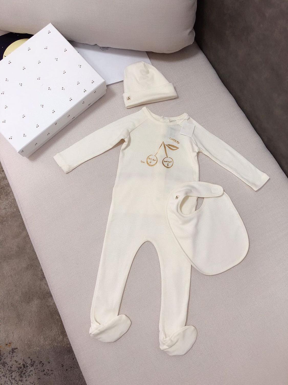 White Cherry Romper For Toddler Newborn Girls Boys Bp Brand 2 4 6 8 10 12Y: 24M