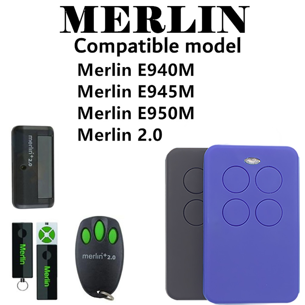 Merlin 2.0 E940M E945M E950M Afstandsbediening Compatibel Kopie Merlin Gate Garagedeur 433Mhz 868Mhz Afstandsbediening