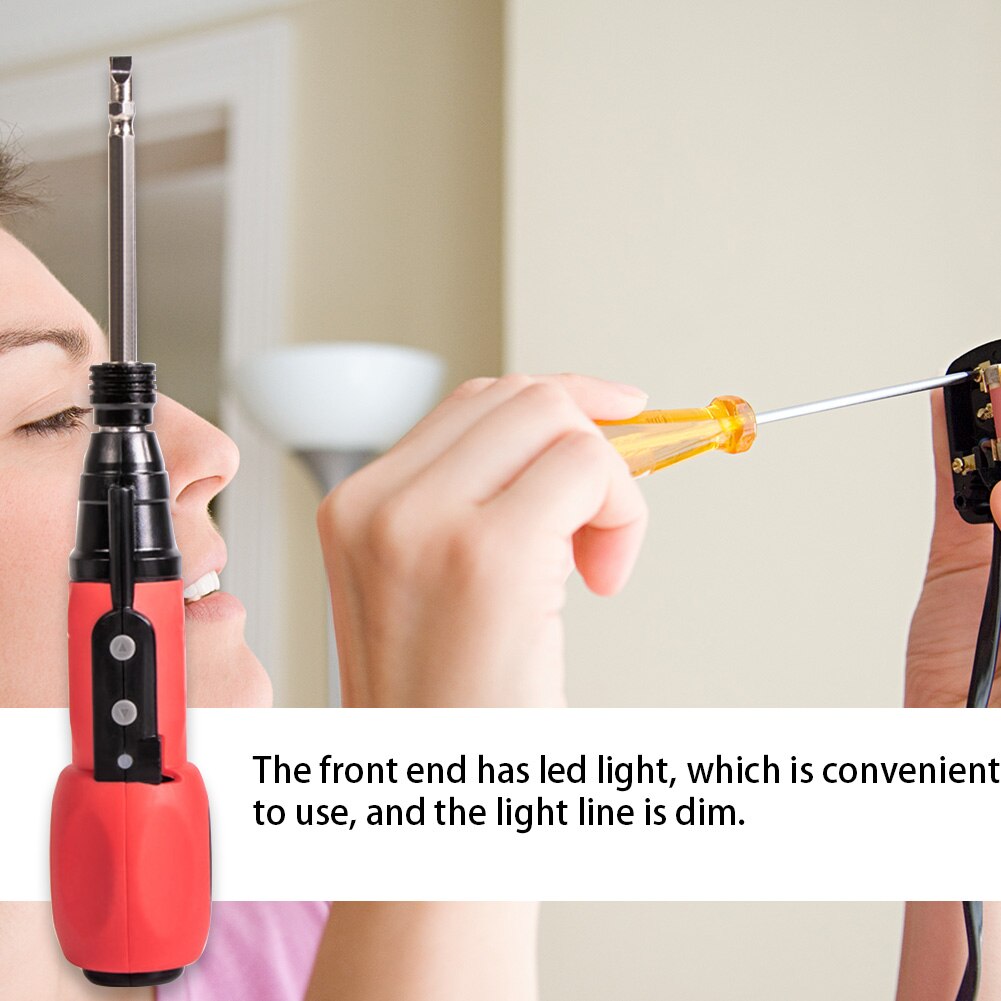 Electric Screwdriver LED Anti-Slip Rod Handle Electric Automatic Screwdriver Kit with Bit Torque USB Drill Electric Batch Tool