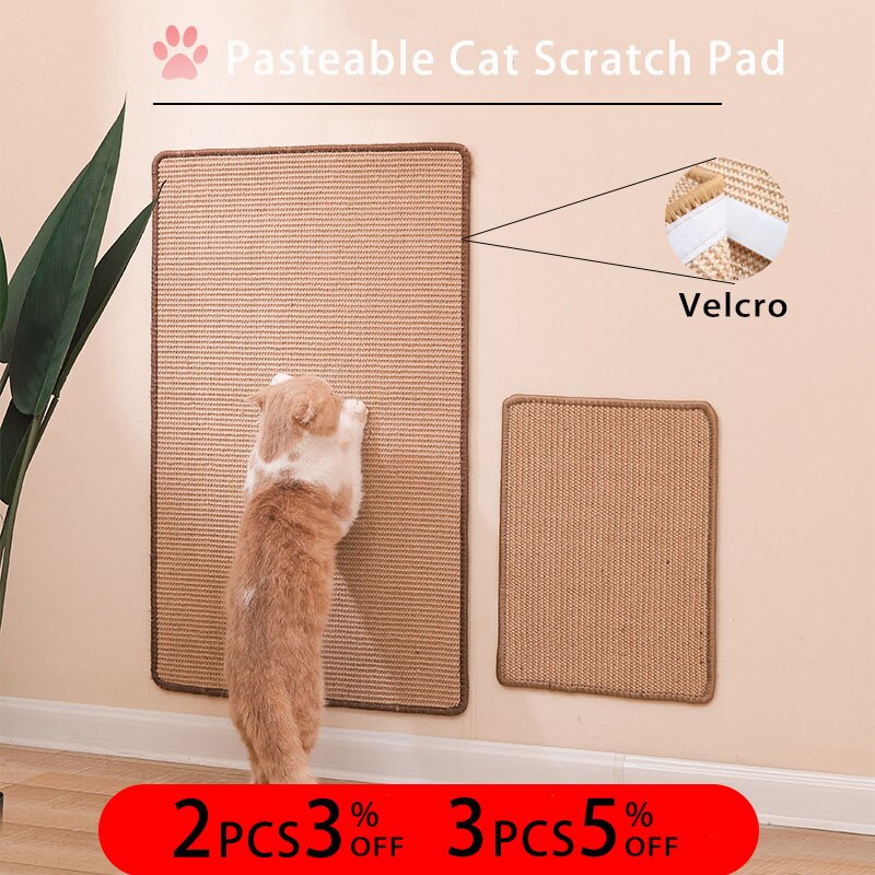 Tapis à gratter en Sisal pour canapé, grattoir Velcro pour chats, poste à gratter, protection de meubles
