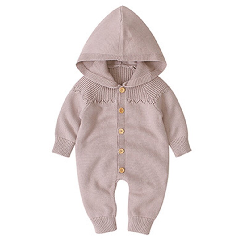 Kids Set Baby Sweater Autumn/Winter Baby Girl Knitted Jumpsuit Baby Boy Long-sleeved Hooded Romper