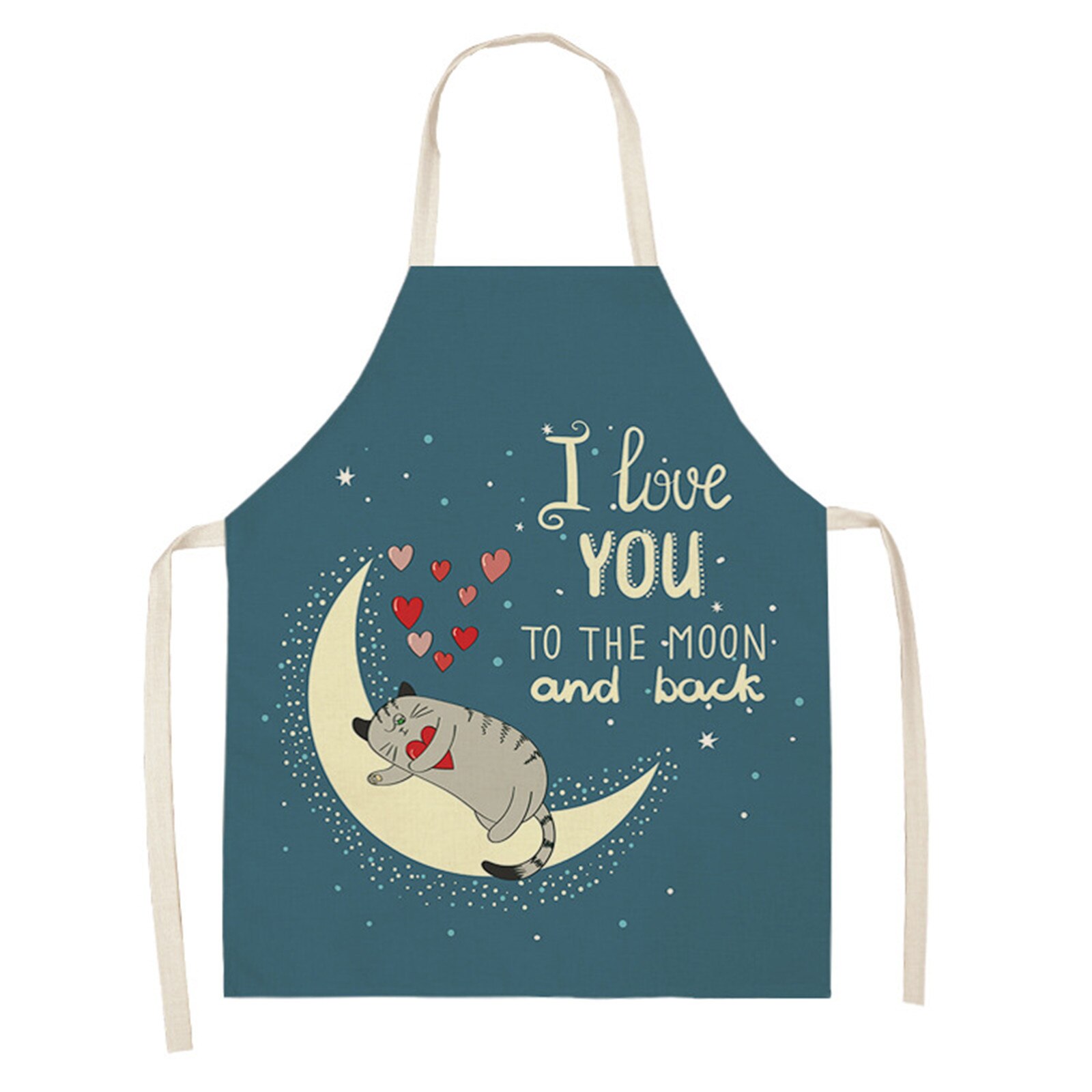 25#Adult Aprons Family Kitchen Accessories Valentine's Day Print Linen Family Aprons Accessories Cleaning Clothes Aprons: A