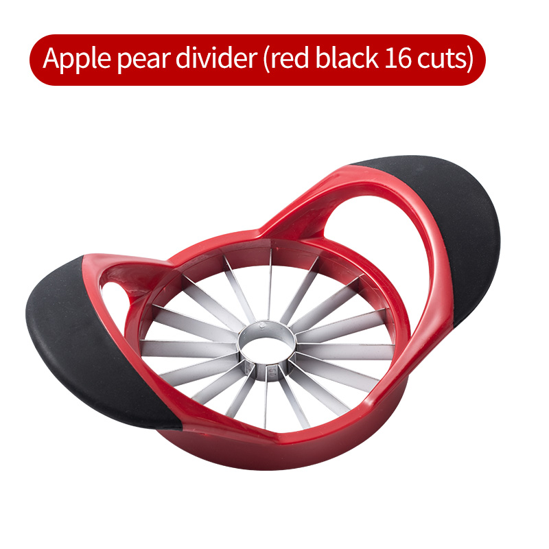 16 Bladen Roestvrijstalen Appelsnijder Snijmachine Abs Anti-Slip Handvat Fruitsnijder: Donkergrijs