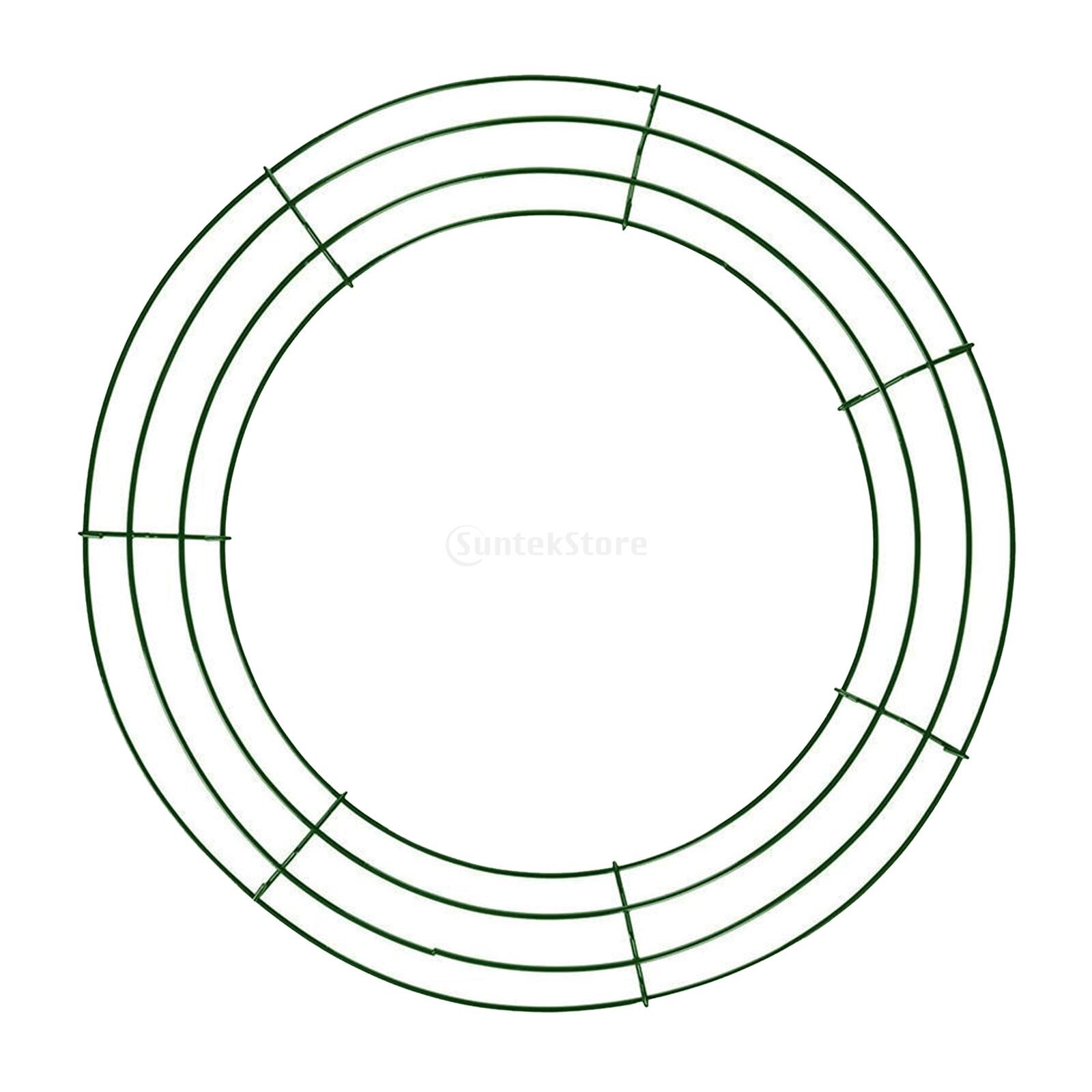 Metal Round Wire Wreath Frame Floral Arrangement Craft DIY Thanksgiving: 30cm Green