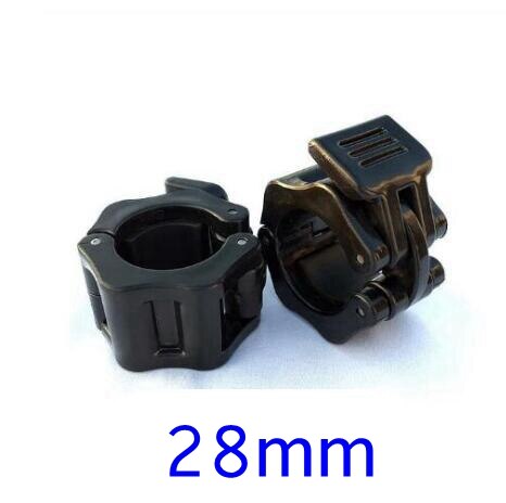 1 Pair Spinlock Collars Barbell Collar Lock Dumbell Clips Clamp Weight Lifting Bar Gym Dumbbell Fitness Body Building 25/28mm: YD17-28mm black-2PCS
