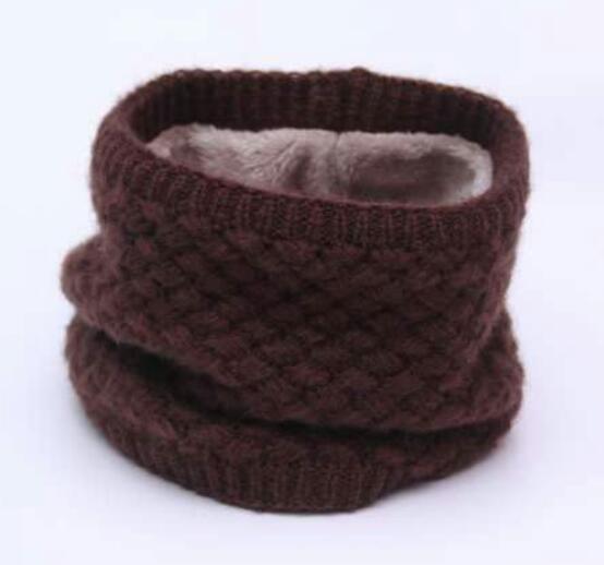 Winter Gebreide Unisex Sjaals Warme Kraag Bandana Acryl Solid Ring Sjaal Dikke Multifunctionele Naadloze Tubular HY127: Coffee