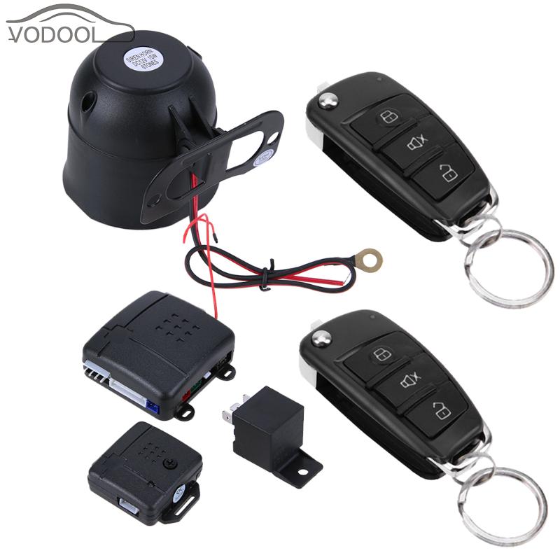 Auto Car Burglar Alarm Protection Device Vehicles Automobiles Keyless Entry Siren Security System with 2 Remote Controller