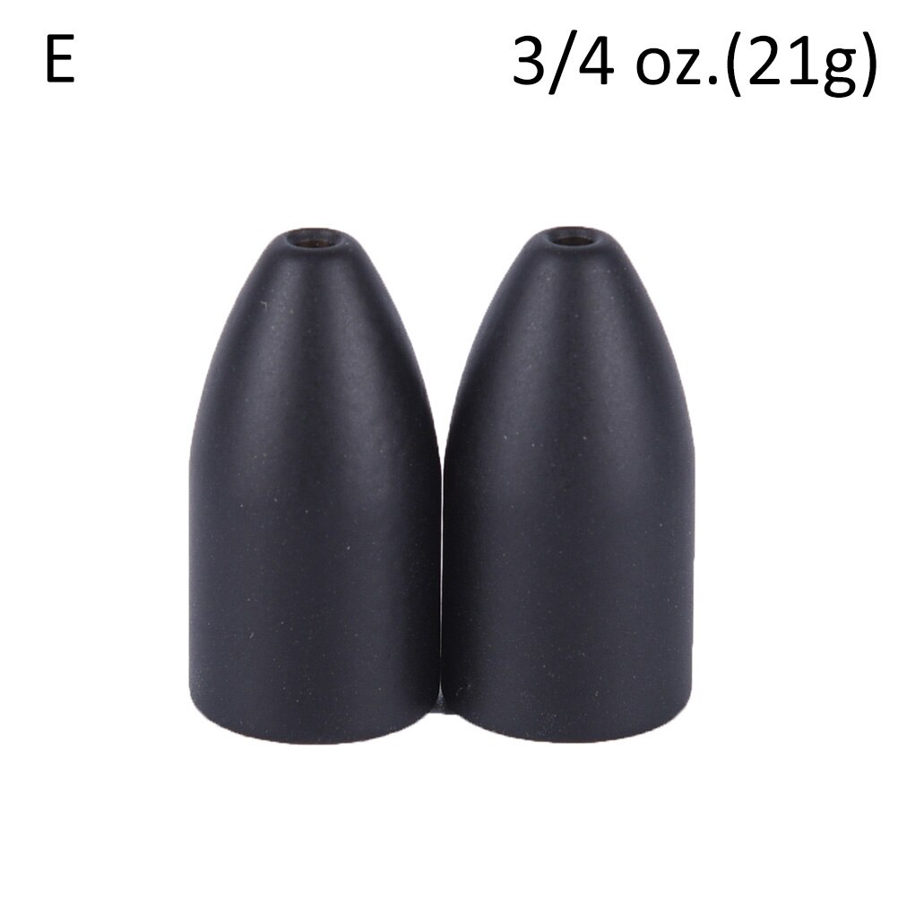 2Pcs 5 Stijl Vissen Sinker Tungsten Bullet Worm Gewicht Flippen Gewicht Vissen Lokken Accessoire S Vissen Accessoire: E