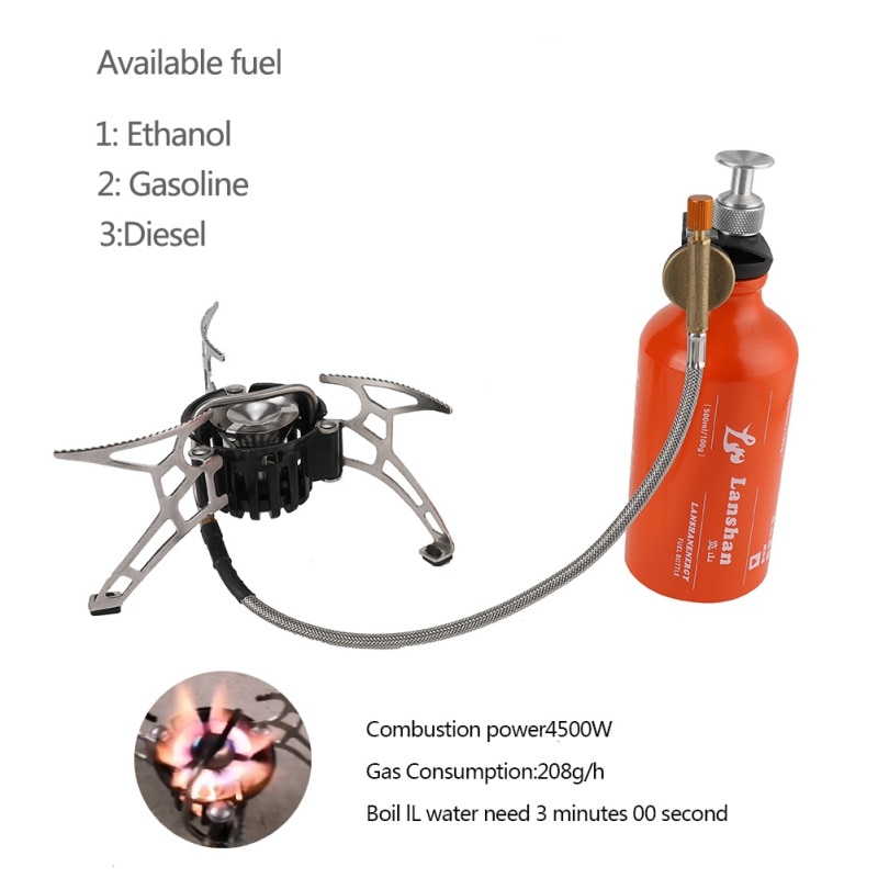 3 pcs/set Powerful Multi-fuel Camping Stove Outdoor Propane Oil&Gas Stove Furnace Cooking Picnic Hiking
