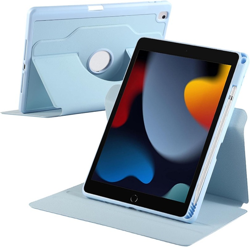 Funda giratoria para iPad 10,2 7th 8th 9th Pro 10,5 Air 3 10,5 , funda con portalápices, soporte resistente a prueba de golpes: ELEVEN / Gris