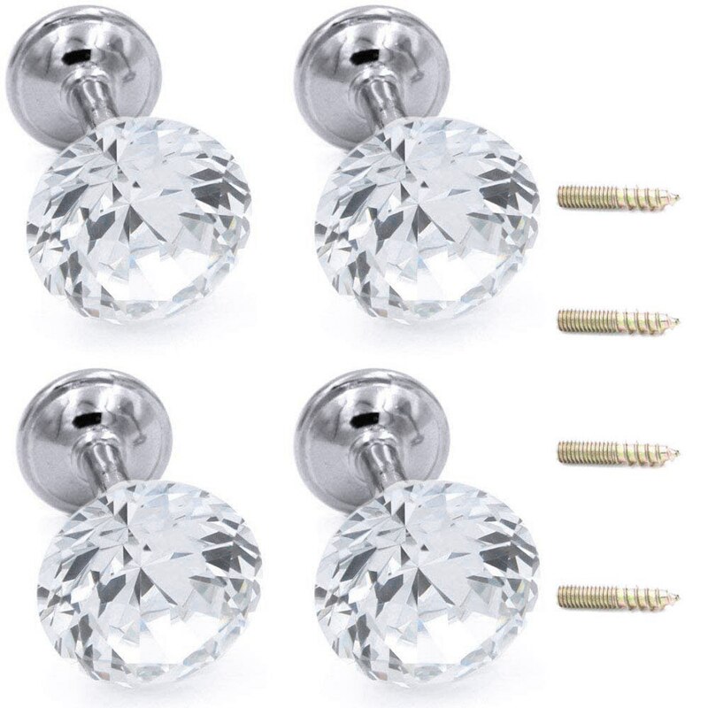 4 Pieces Shiny Clear Diamond Crystal Goblet Vorm Gordijn Terugloopsper Gordijn Gesp Muur Haken Kleerhangers Draperie Tiebacks Haak